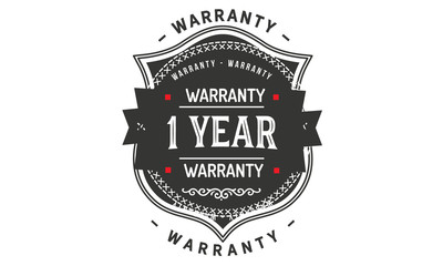 1 years warranty icon vintage rubber stamp guarantee