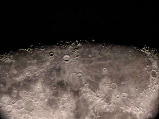 High resolution Moon image with craters, mountains, and lunar maria