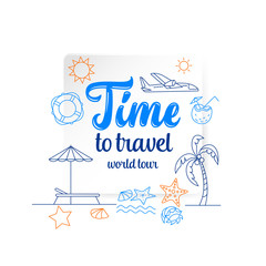 Fototapeta premium Travel concept illustration, thin line flat design