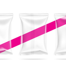 Set of transparent pillow bags. Vector illustration. Can be use for template your design, promo, adv. EPS10
