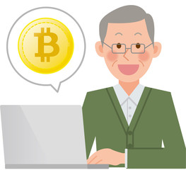 シニア　パソコン　ビットコイン