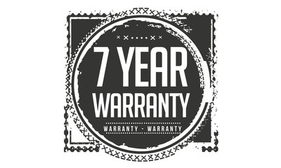 7 years warranty icon vintage rubber stamp guarantee