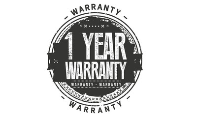 Fototapeta premium 1 years warranty icon vintage rubber stamp guarantee