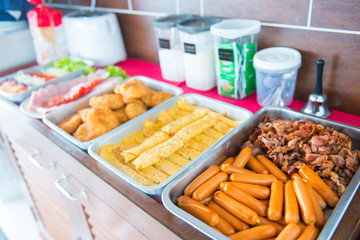 Buffet for lunch on boat