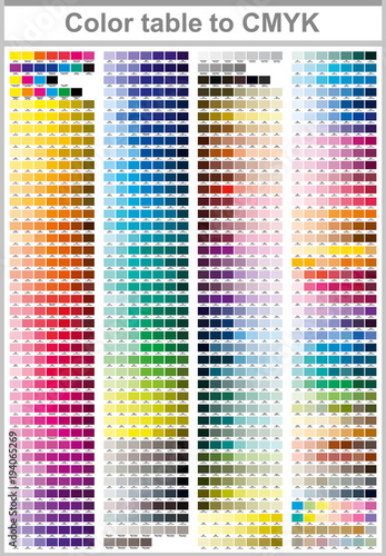 Cmyk Colour Chart For Printing