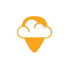 Cloud Pin Logo Icon Design