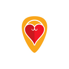 Love Pin Logo Icon Design