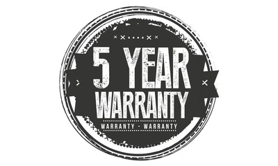 5 years warranty icon vintage rubber stamp guarantee