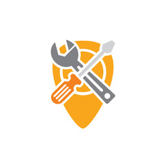 Repair Pin Logo Icon Design