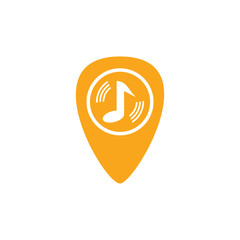Music Pin Logo Icon Design