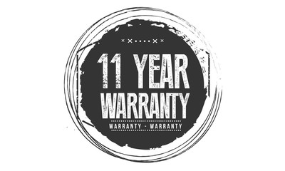 11 years warranty icon vintage rubber stamp guarantee