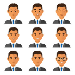 Businessman expresions avatars