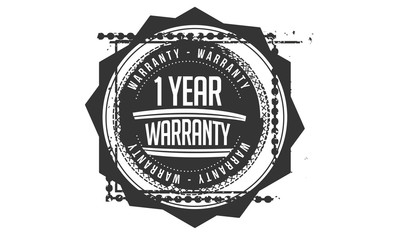 1 years warranty icon vintage rubber stamp guarantee