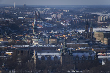 View over Stockholm a cold winter day