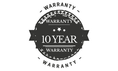 10 years warranty icon vintage rubber stamp guarantee