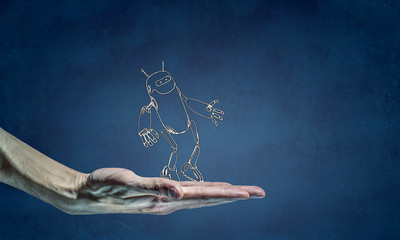 Funny sketched robot