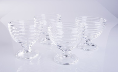 glass cup or empty glass mug on background.