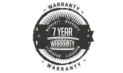 7 years warranty icon vintage rubber stamp guarantee
