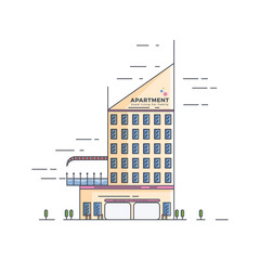 Hotel apartment illustration with smooth colors