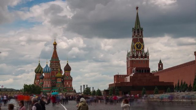 summer day moscow city red square panorama 4k timelapse russia
