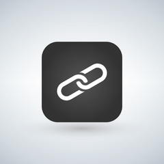 link icon over black application button, vector illustration.