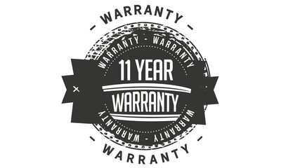 11 years warranty icon vintage rubber stamp guarantee