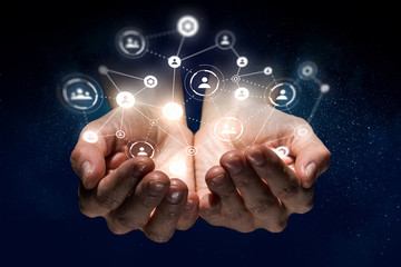 Social interaction concept . 3D render