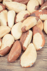 Vintage photo, Heap of brazil nuts as source of natural minerals and vitamin