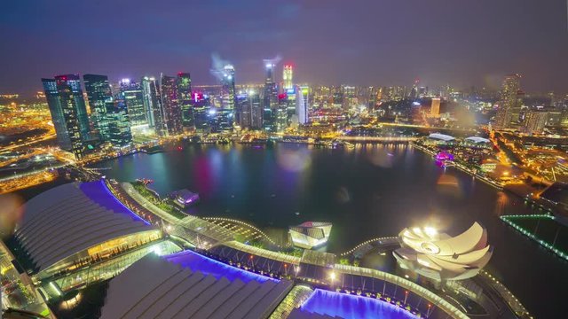 day light singapore city famous flyer ride bay panorama 4k timelapse
