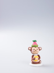 cake decoration or homemade "monkey" cake decoration on a background.