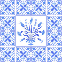 Traditional ornament ceramic tile design