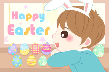 boy with happy easter