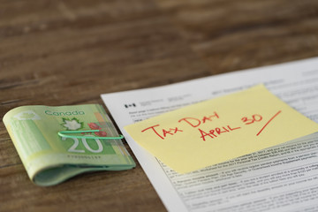 Canada Tax Form with Cash for Refund  - Tax Deadline is April 30