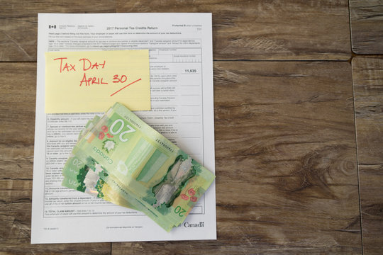 Canada Tax Form With Cash For Refund  - Tax Deadline Is April 30