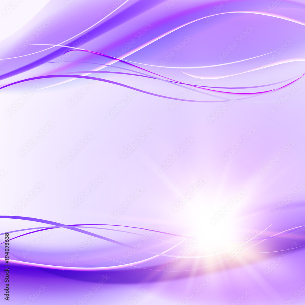 Poster futuristic background. abstract smooth violet lines over purple background for your design. backgrou