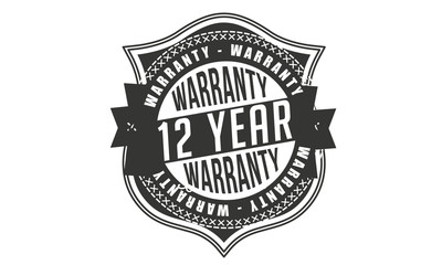 Obraz premium 12 years warranty icon vintage rubber stamp guarantee