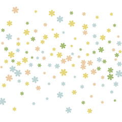 Delicate Floral Pattern with Simple Small Flowers for Greeting Card or Poster. Naive Daisy Flowers in Primitive Style. Vector Background for Spring or Summer Design.