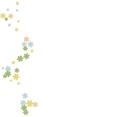 Delicate Floral Pattern with Simple Small Flowers for Greeting Card or Poster. Naive Daisy Flowers in Primitive Style. Vector Background for Spring or Summer Design.