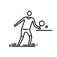 Thin line icon. Ping pong, table tennis player