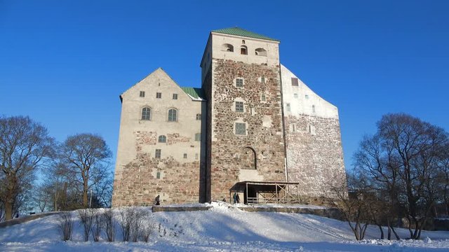 The medieval castle of Abo, february day. Turku, Finland 