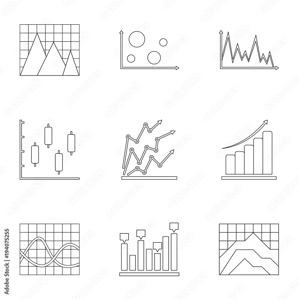 Poster information stand icons set. outline set of 9 information stand vector icons for web isolated on whi