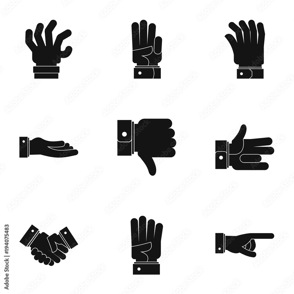 Poster mime icons set. simple set of 9 mime vector icons for web isolated on white background