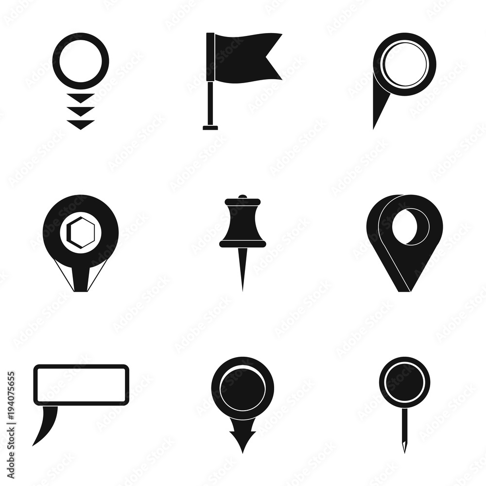 Poster Placement icons set. Simple set of 9 placement vector icons for web isolated on white background