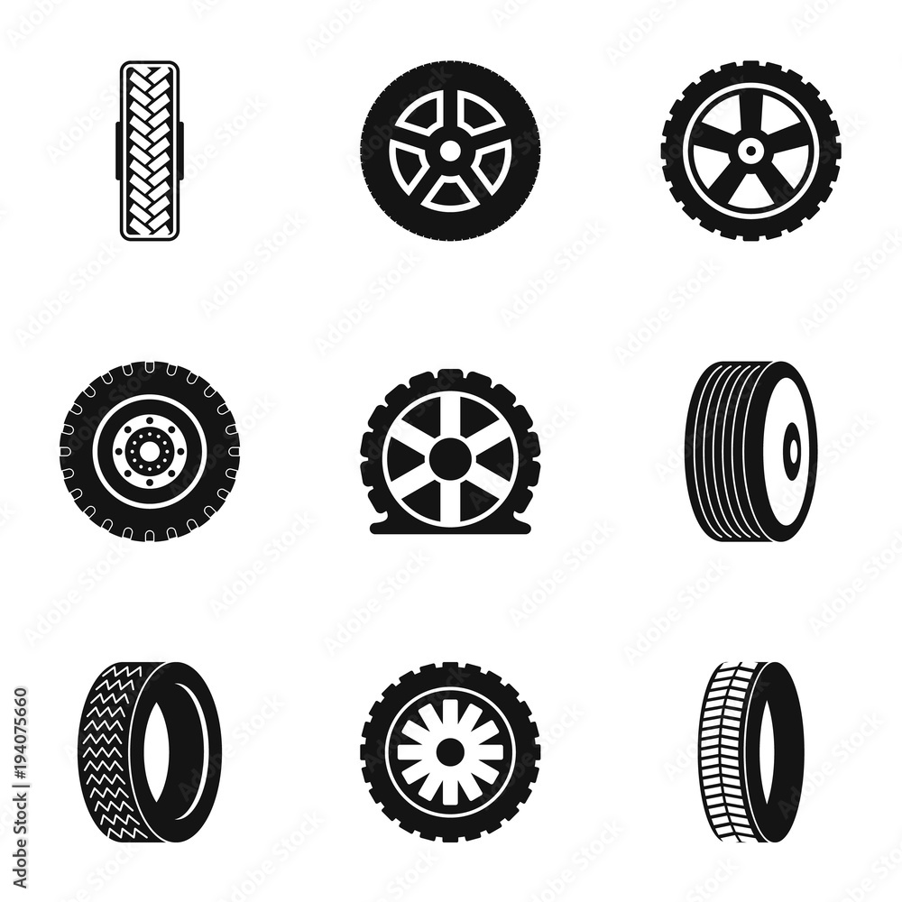 Poster roller icons set. simple set of 9 roller vector icons for web isolated on white background