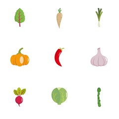 Botanical icons set. flat set of 9 botanical vector icons for web isolated on white background