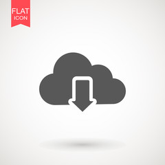 Cloud download icon. cloud computing vector