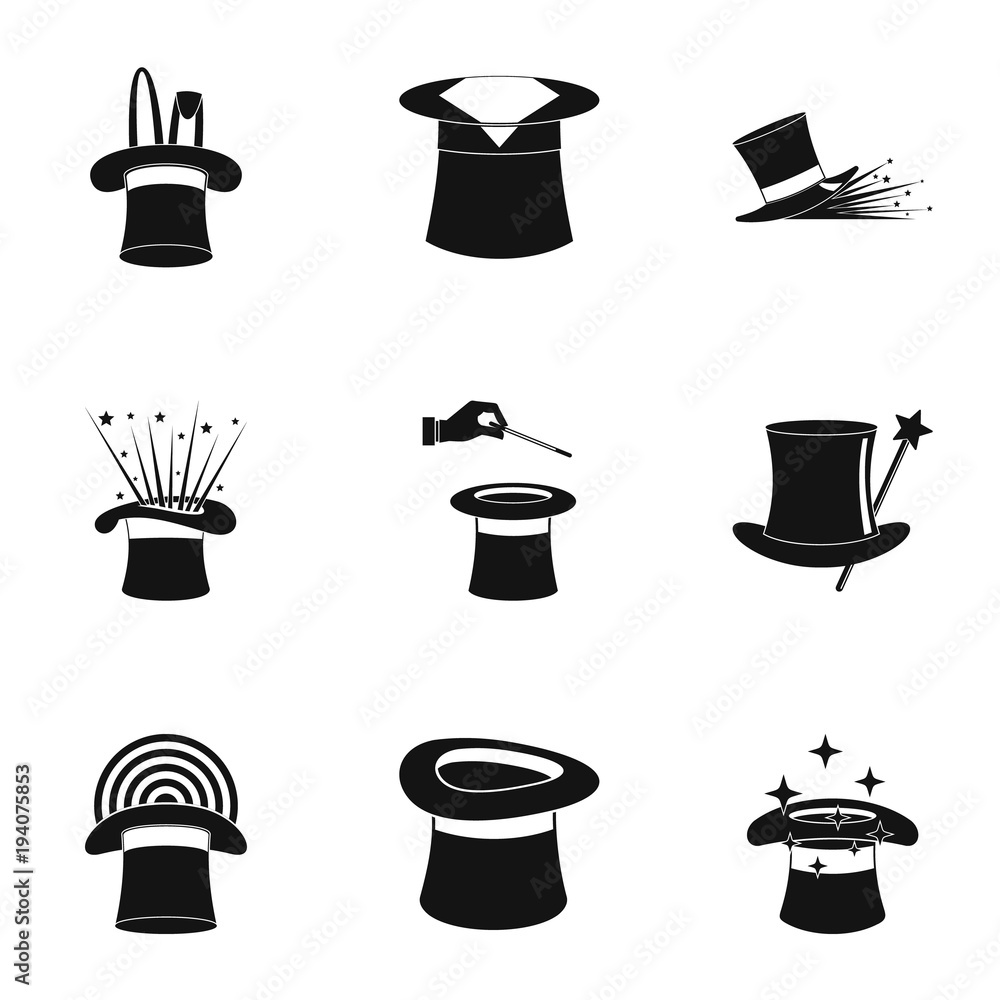 Poster hood icons set. simple set of 9 hood vector icons for web isolated on white background
