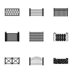 Entrance icons set. Simple set of 9 entrance vector icons for web isolated on white background