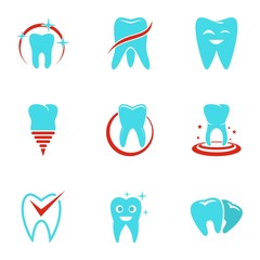 Polyclinic icons set. flat set of 9 polyclinic vector icons for web isolated on white background