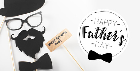 Decoration by paper with text happy fathers day